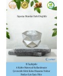 Gümüş Mumluk Şamdan 3 Adet Tealight ve İnce Mum Uyumlu Prizma Model